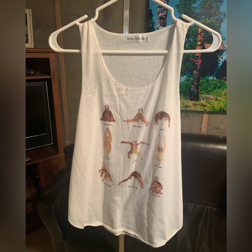 Sloth tank by Blots & Margins. Size L. Great condition.